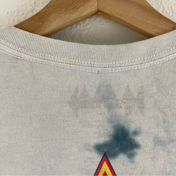 DEF LEPPARD Blue White Tie Dye 1992 Adrenalize Tour Short Sleeve Graphic Tee - Picture 9 of 12